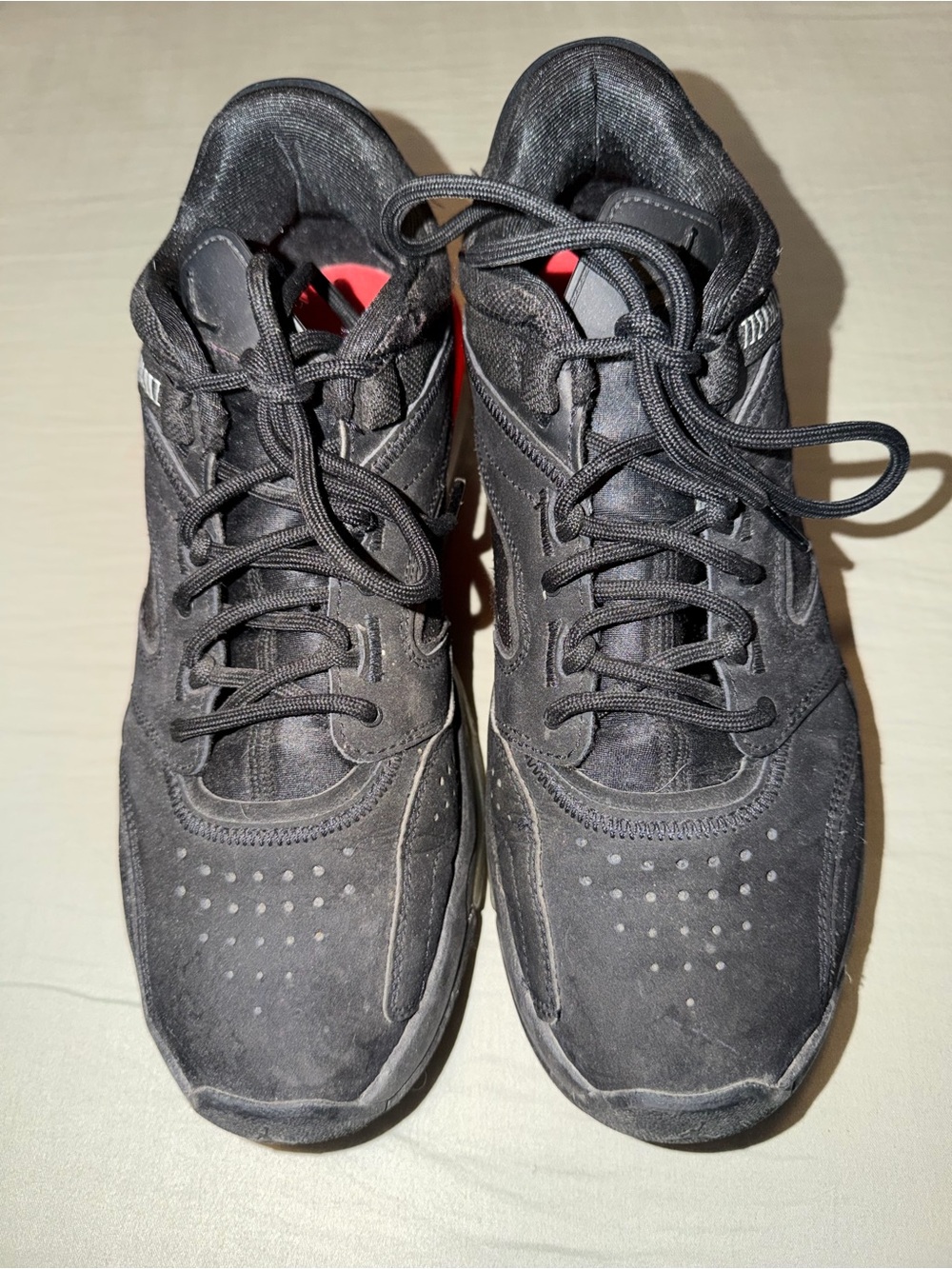 Nike Air Men's Black Suede-Style Lace-Up Sneakers